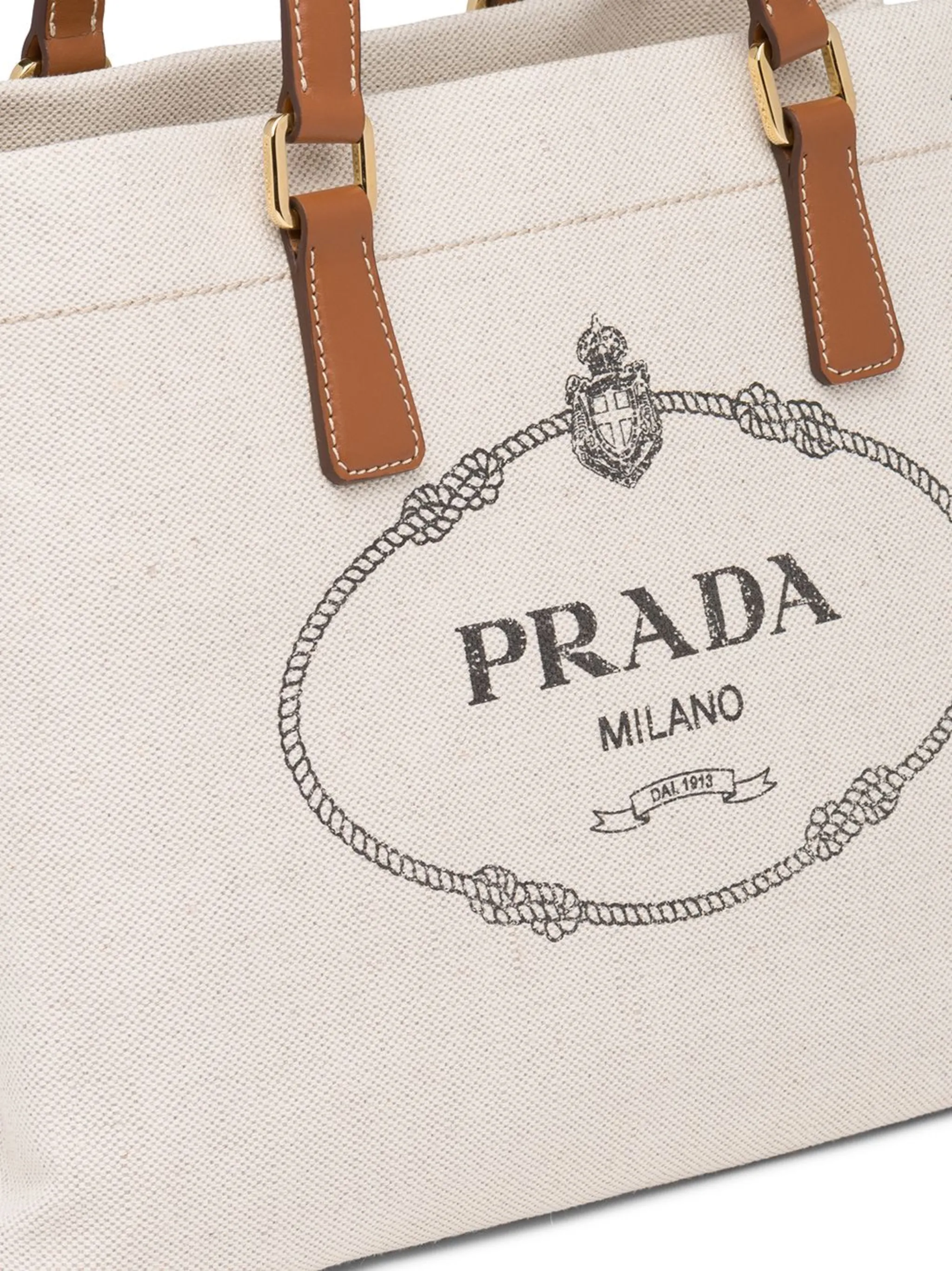 Prada logo print tote bag sale