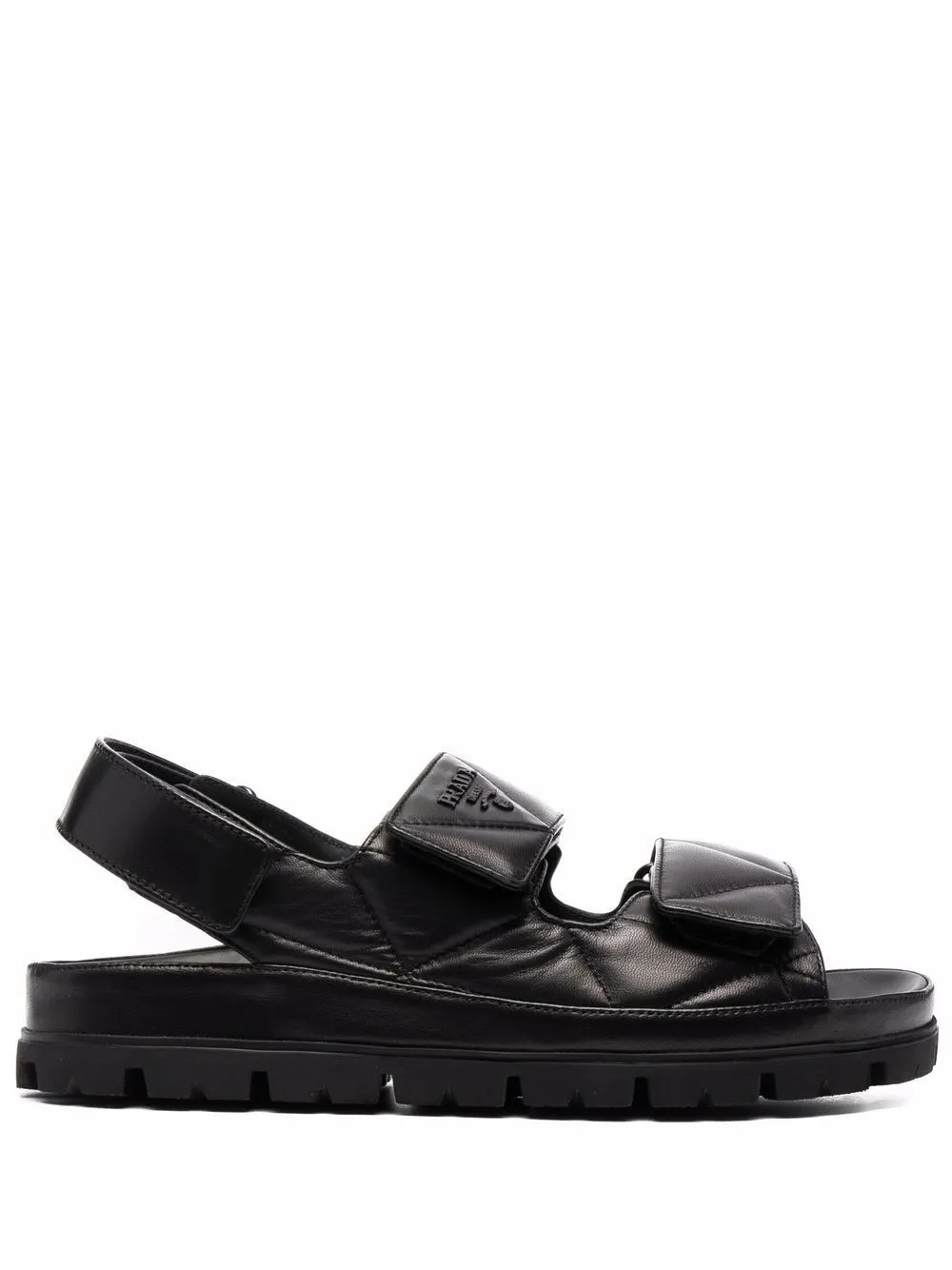 prada elasticated logo strap sandals