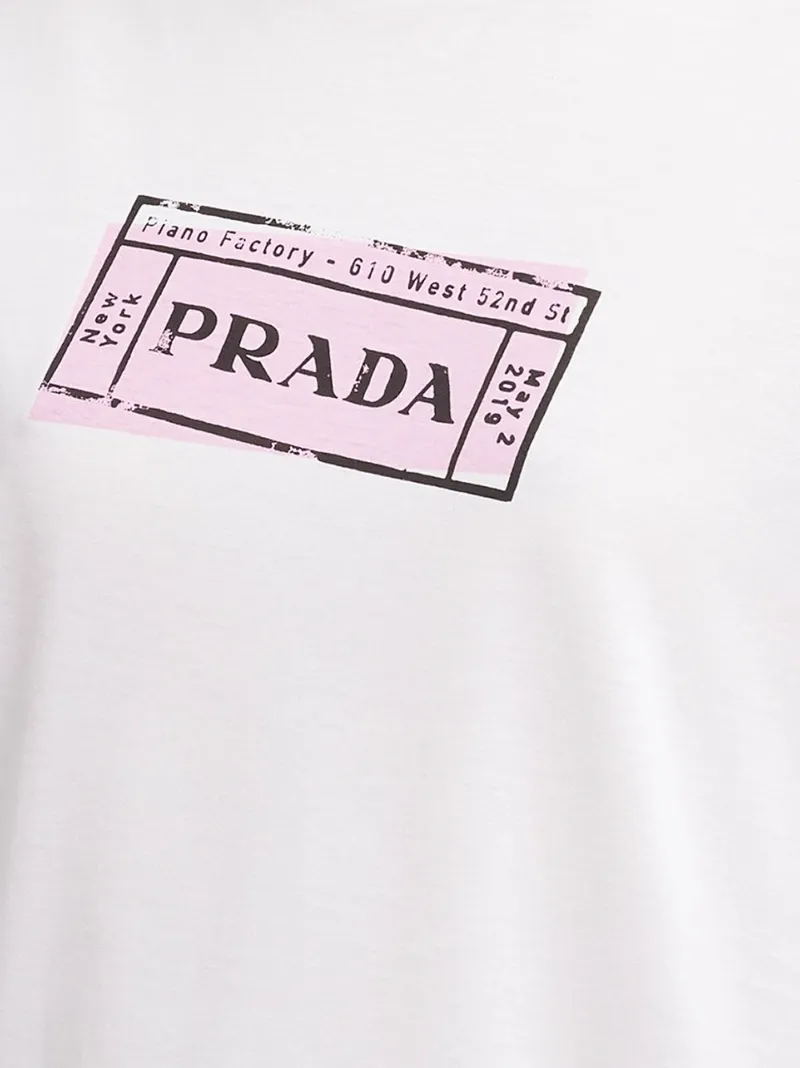 Prada logo ticket T-shirt white | MODES