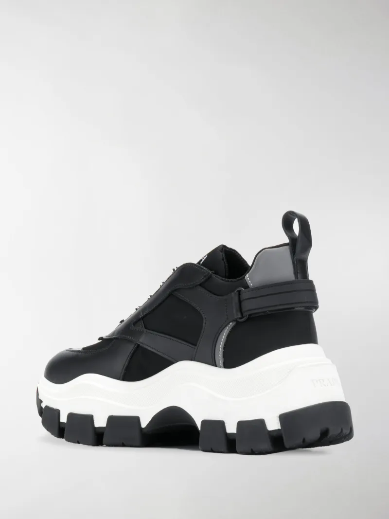 Prada low-top chunky sneakers black | MODES