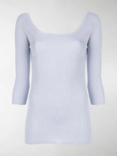Prada - lurex scoop-neck top