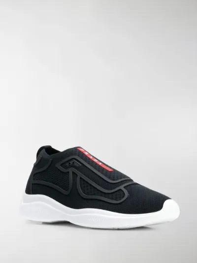Prada mesh slip-on sneakers black | MODES