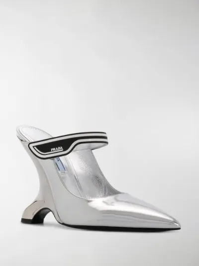 prada metallic mules