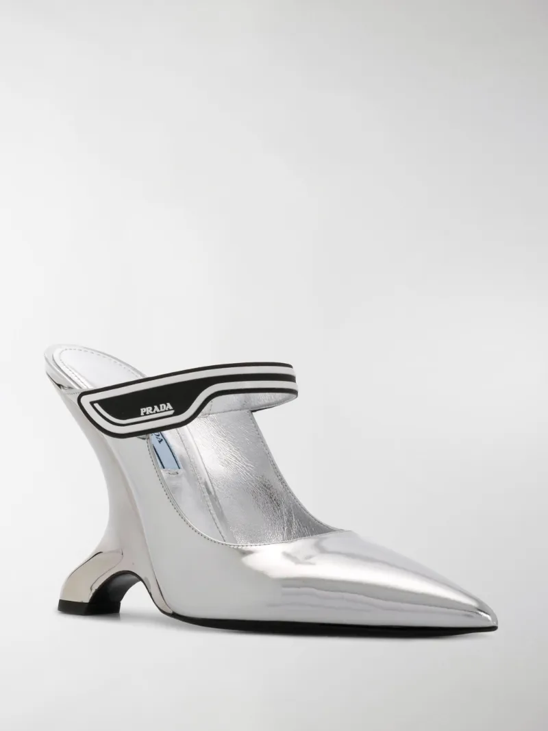 prada silver mules