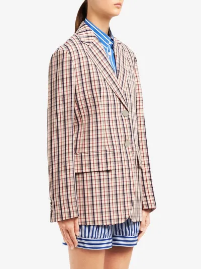 orange check blazer