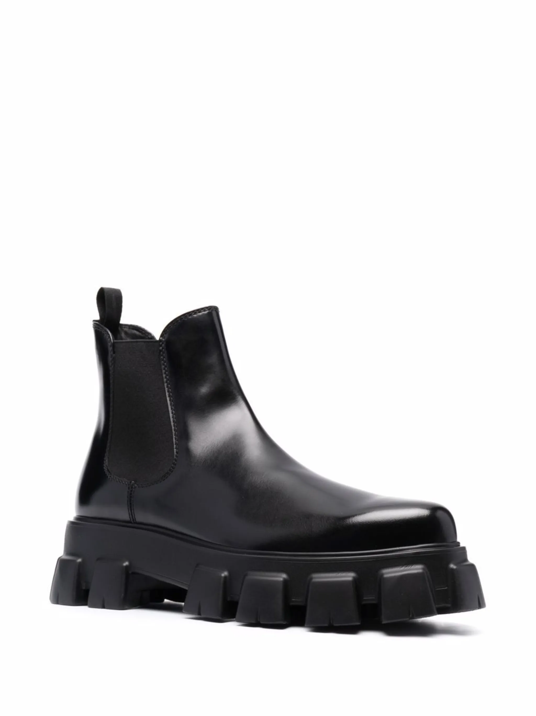 prada monolith brushed leather booties