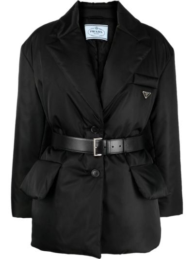 Prada Padded Belted Jacket - Farfetch