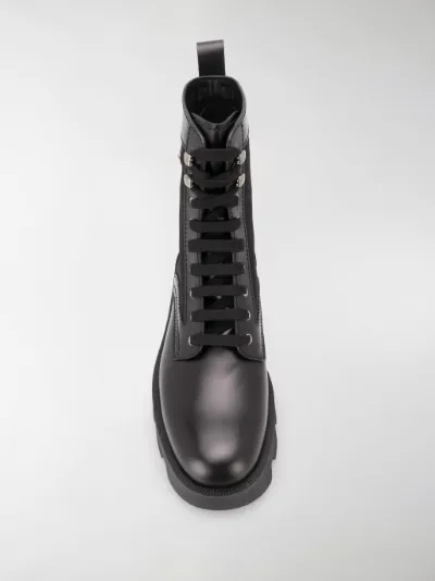 prada panelled combat boots