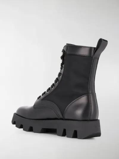 prada panelled combat boots