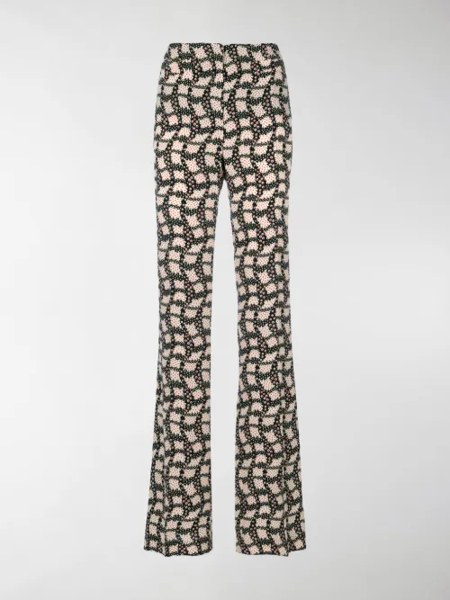 Prada - Pantaloni a vita alta stampati