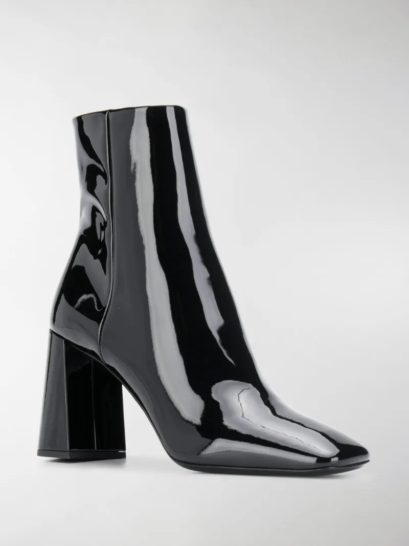 prada patent leather booties