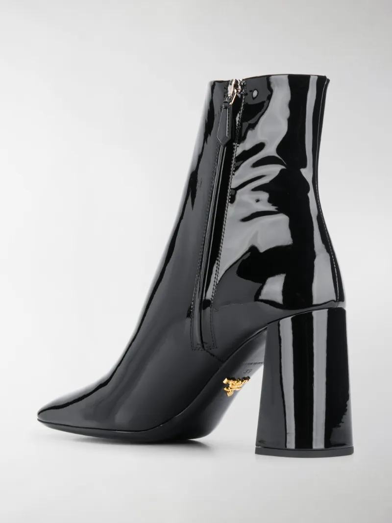 prada patent leather booties