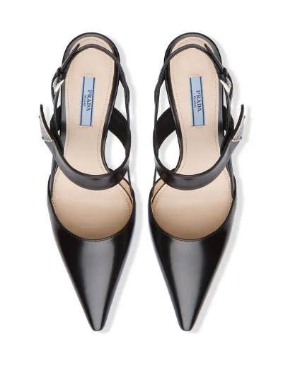 prada patent leather slingbacks