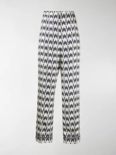 Prada patterned straight leg trousers 