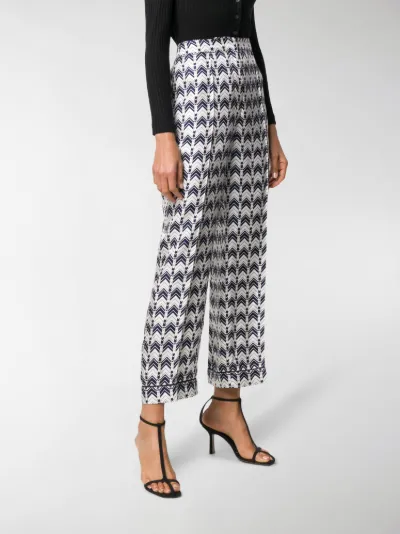 Prada patterned straight leg trousers 