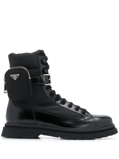 combat boot with pouch