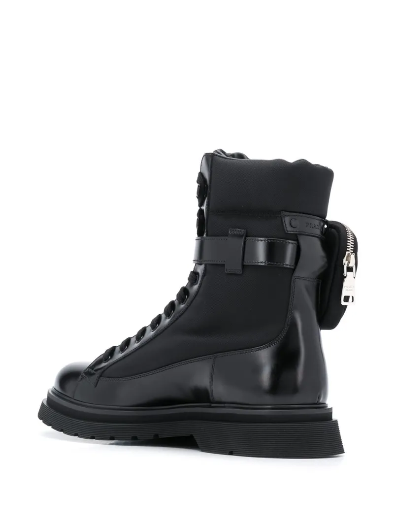 combat boot with pouch
