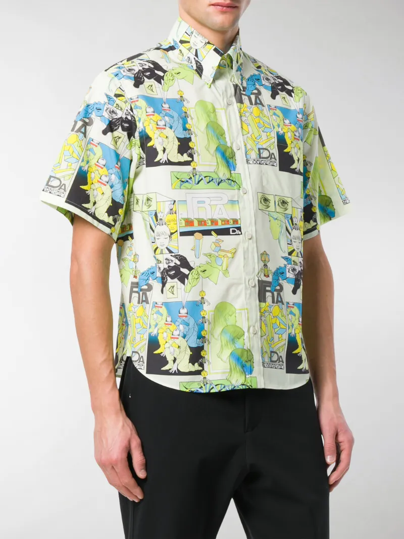Prada printed shirt green | MODES
