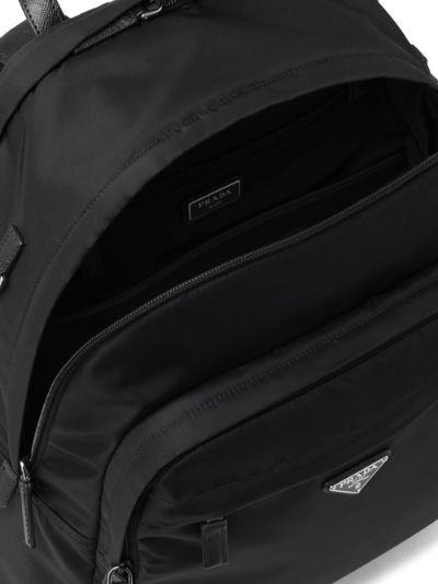 prada logo plaque nylon backpack