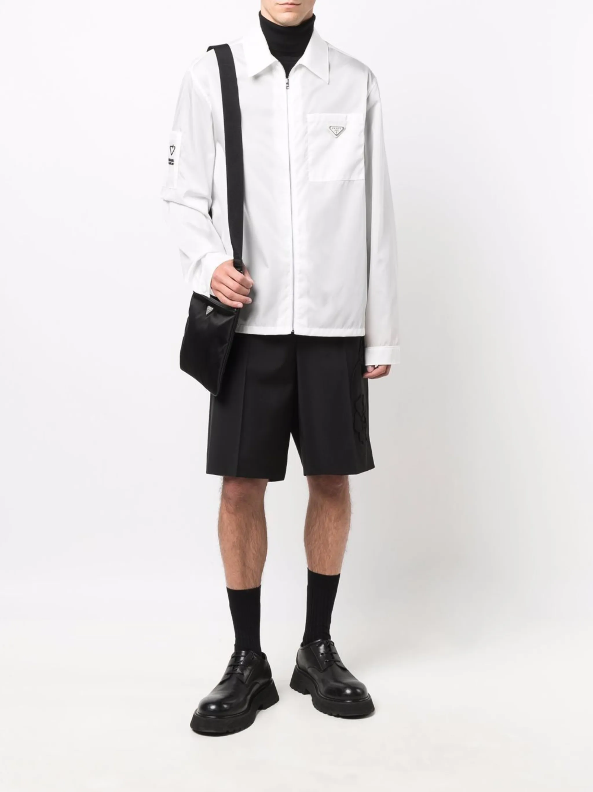 Prada Re-Nylon logo plaque shirt | Eraldo.com CX Prada Re-Nylon logo plaque shirt | Eraldo.com CX
