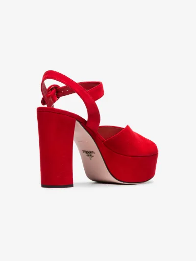prada red platform sandals