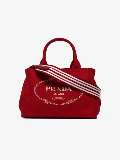 prada logo canvas tote