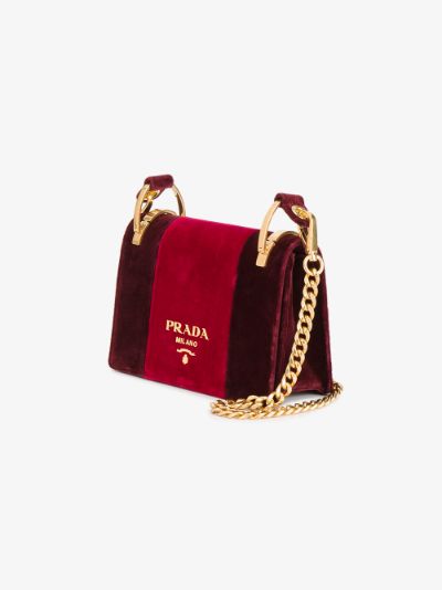 prada red velvet bag