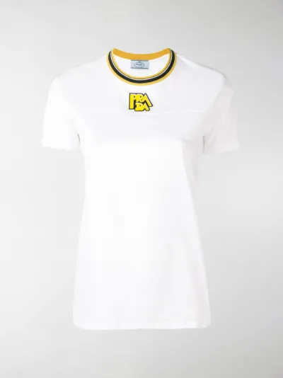 Prada Ribbed neckline logo detail 