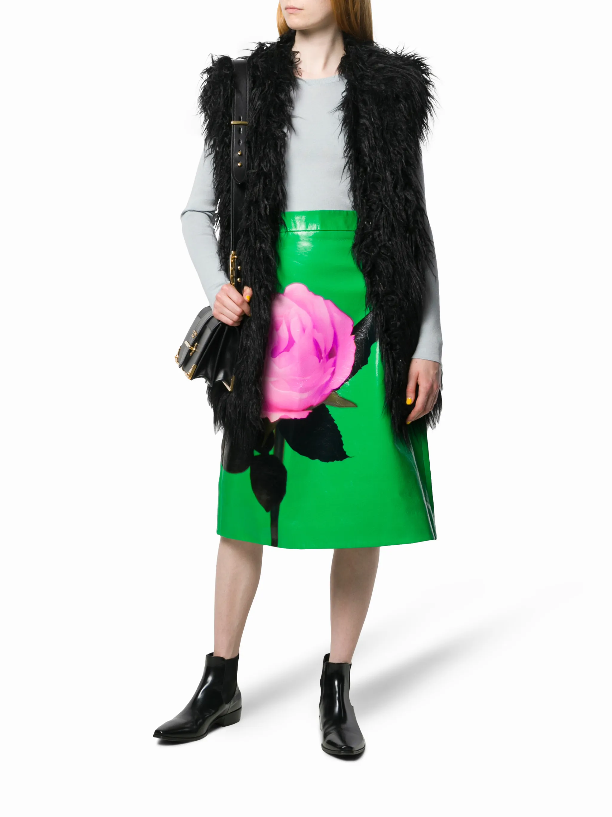 Prada rose print midi skirt | Eraldo.com TL