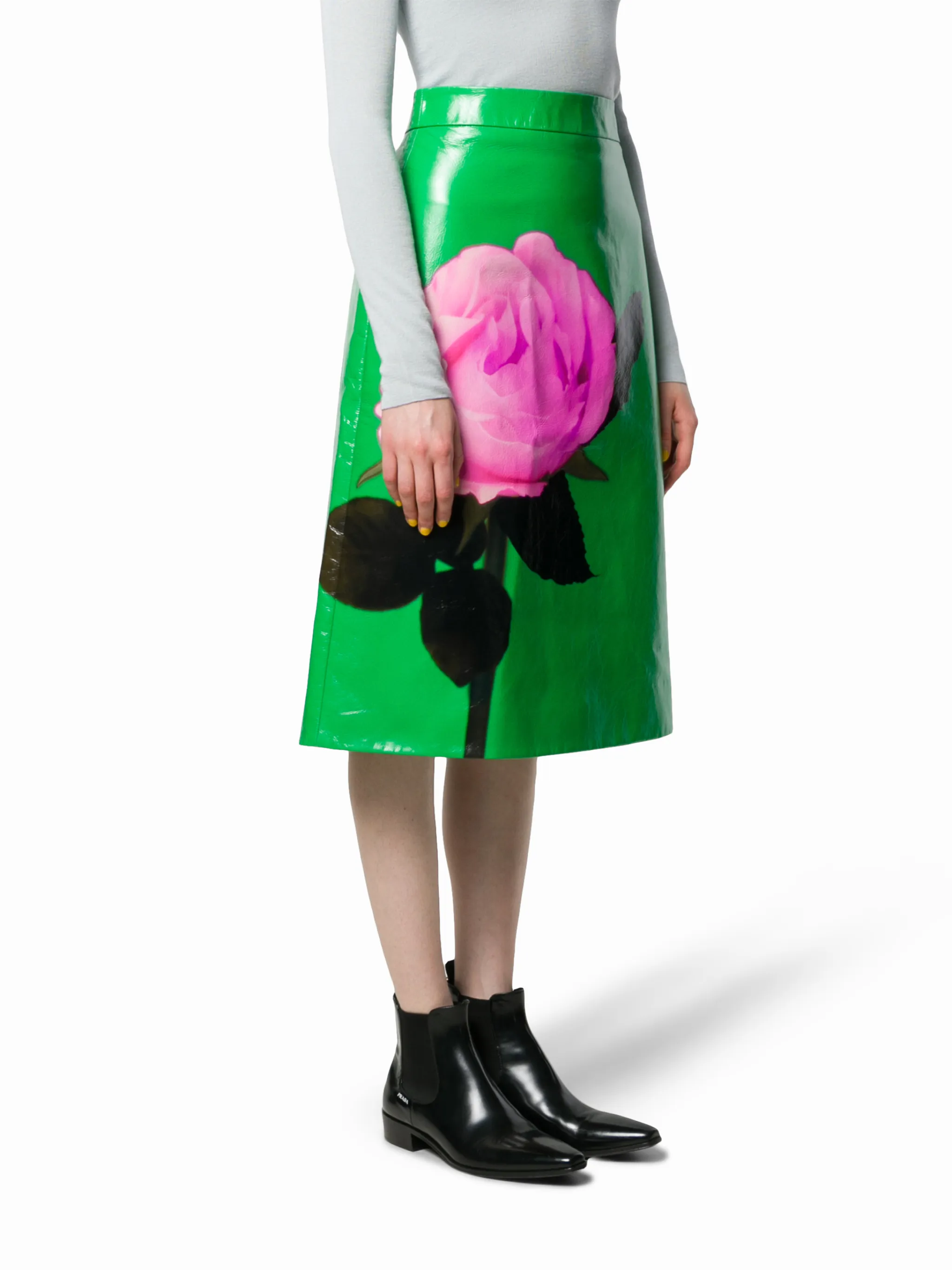 Prada rose print midi skirt | Eraldo.com TL