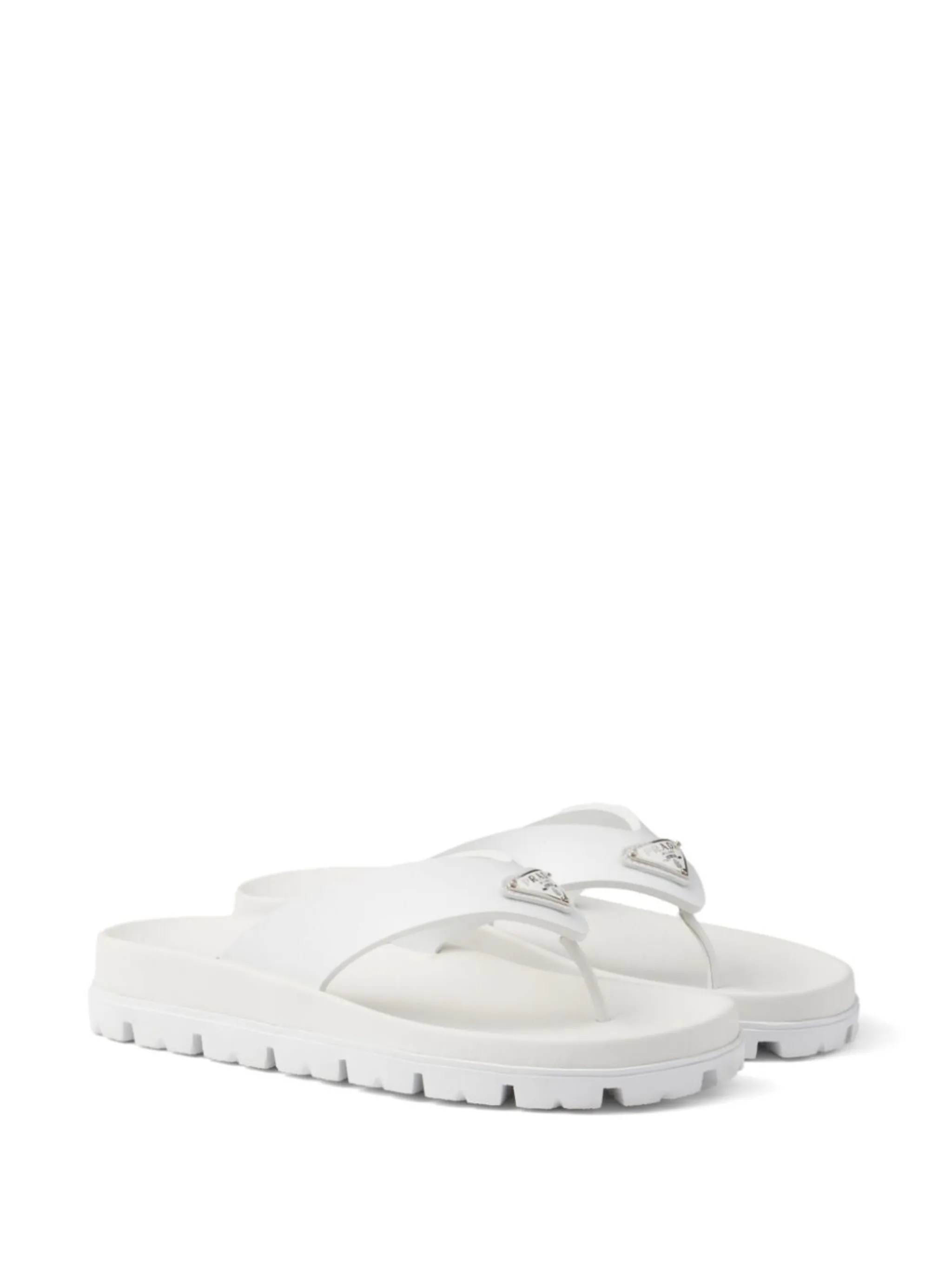 Prada white with tortoise shell chain thong on sale sandals