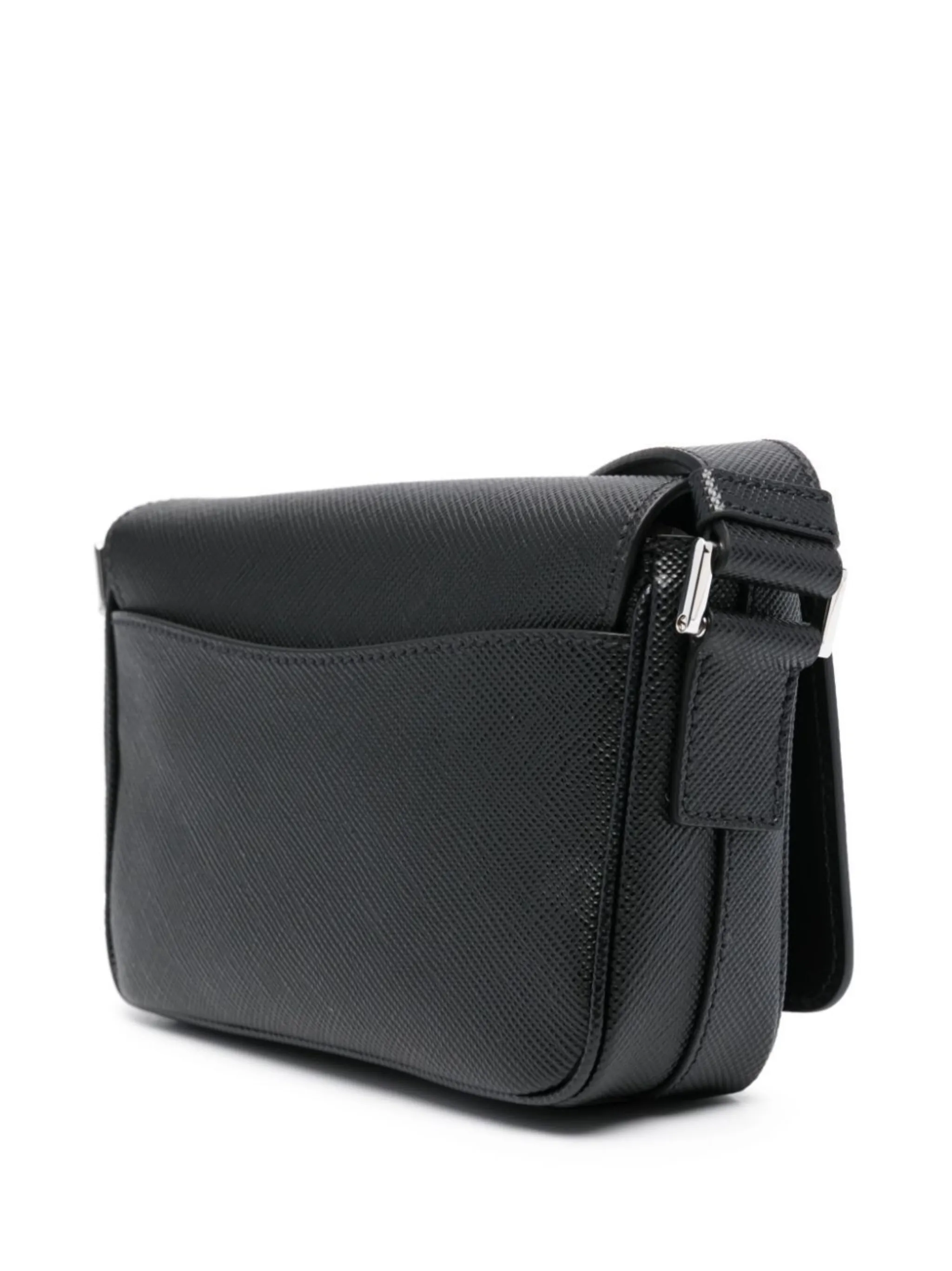 Prada Saffiano enamel triangle logo flap shoulder bag Prada Saffiano enamel triangle logo flap shoulder bag