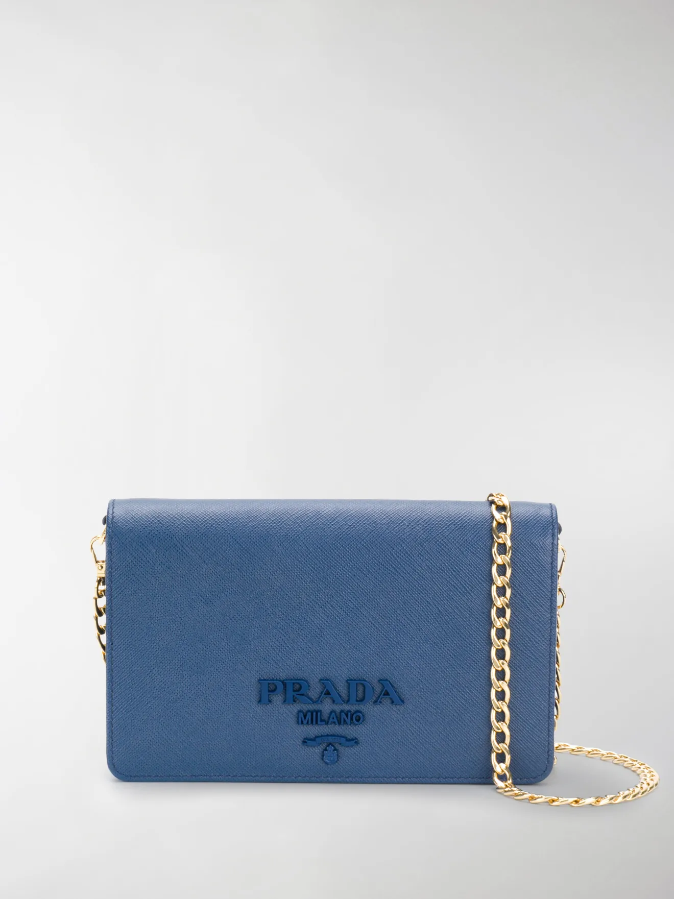 prada saffiano wallet blue