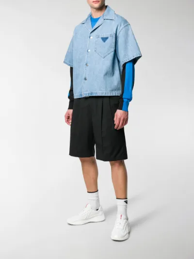 prada denim shirt