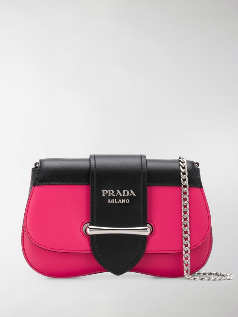 pink and black prada bag