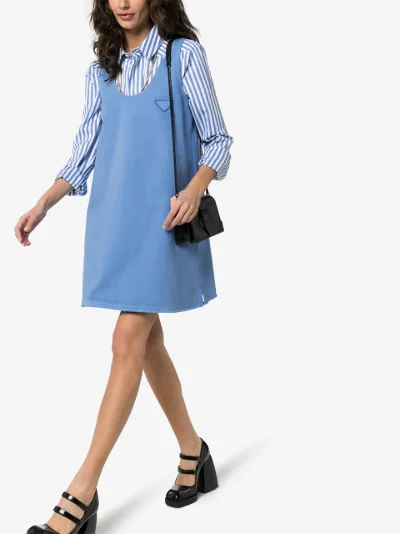 prada logo shirt dress