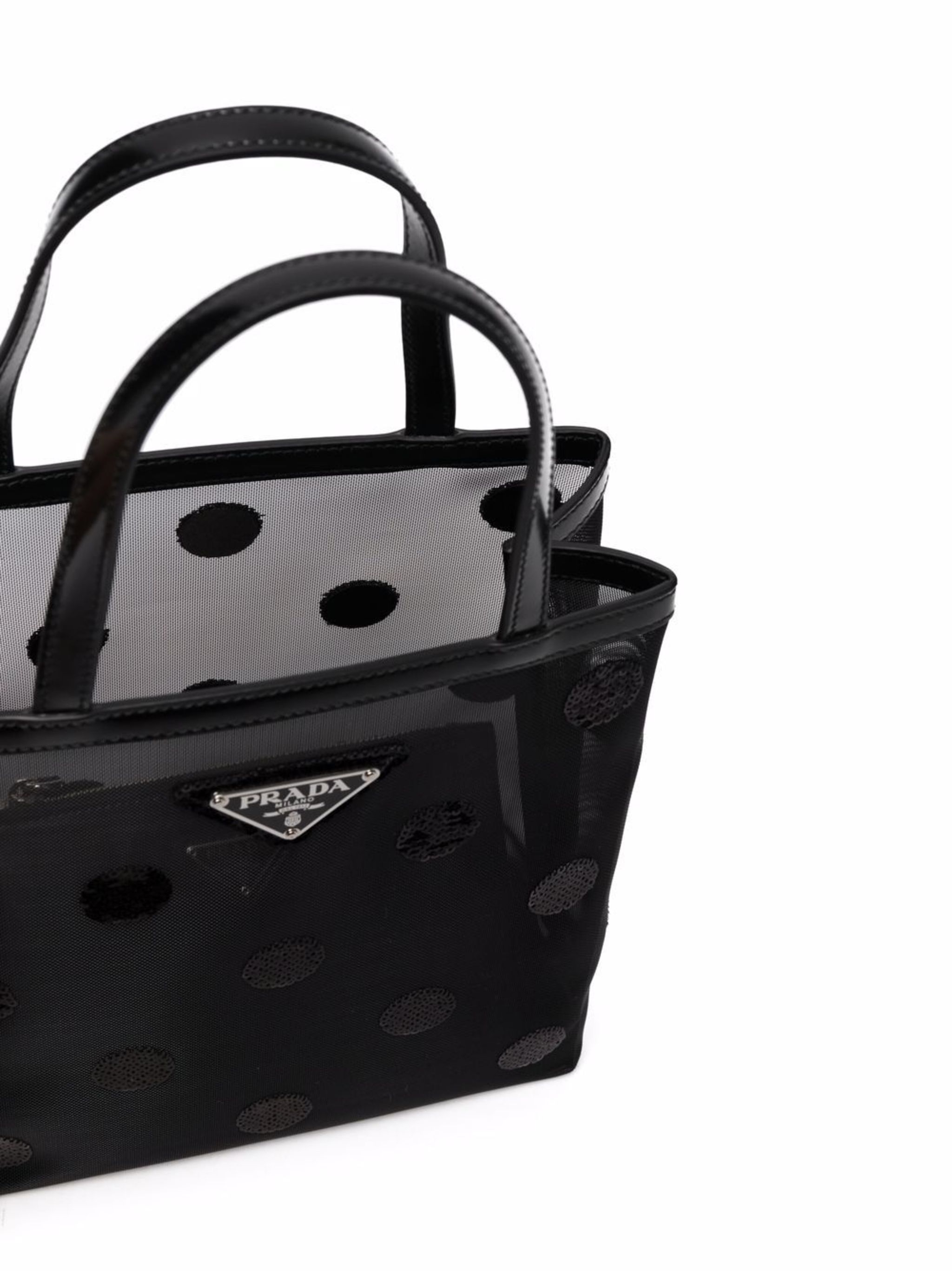 Prada small polka-dot mesh tote bag | Eraldo.com FR