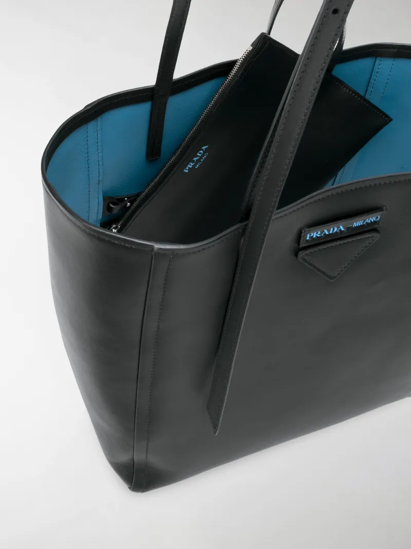 Prada Small Prada Concept leather tote black | MODES