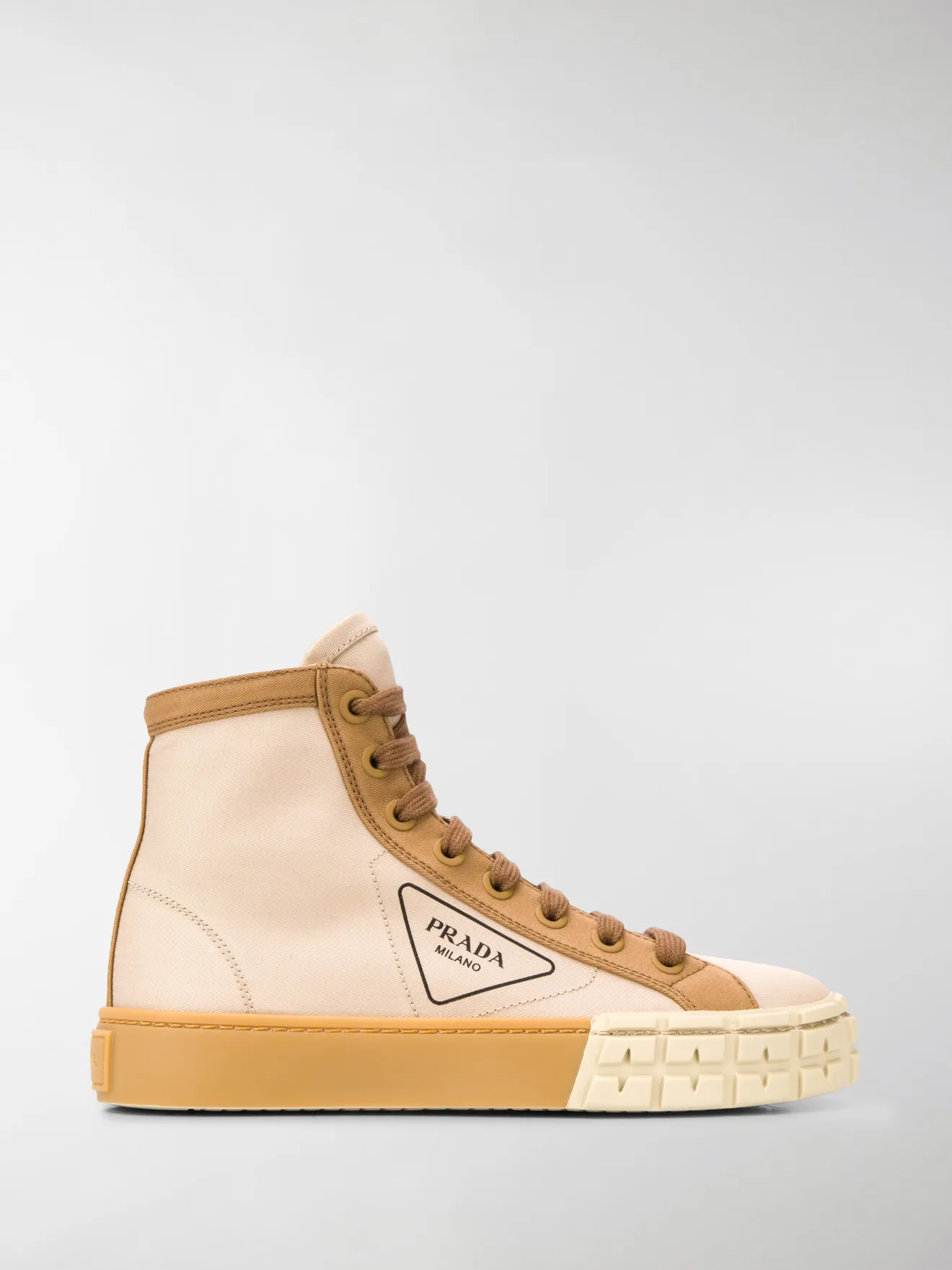 Prada Sneakers alte bicolore marrone | MODES