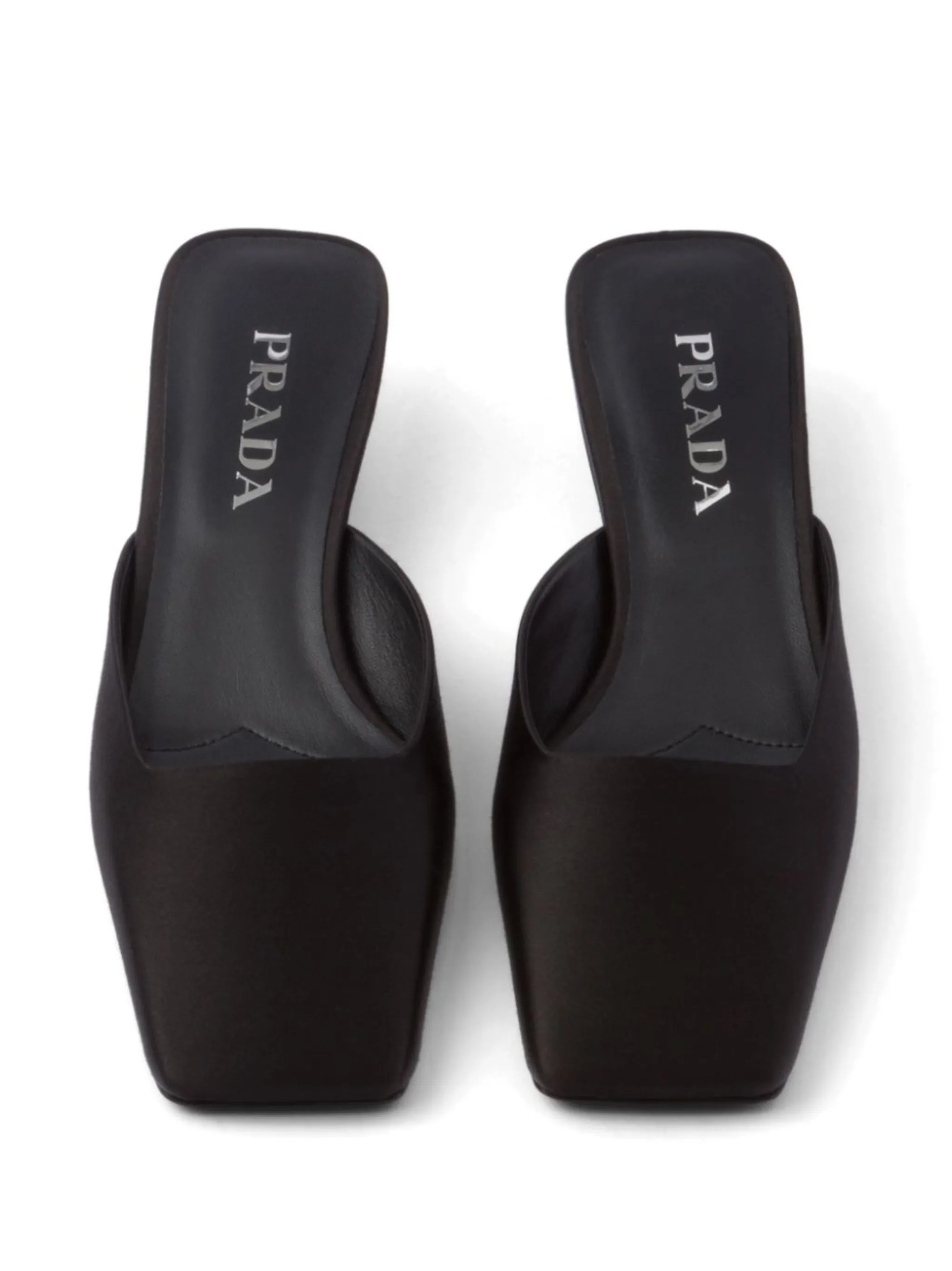 Prada square-toe satin mules | Eraldo.com US