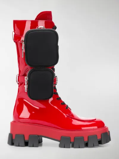 Prada Stivali con tasche laterali rosso | MODES