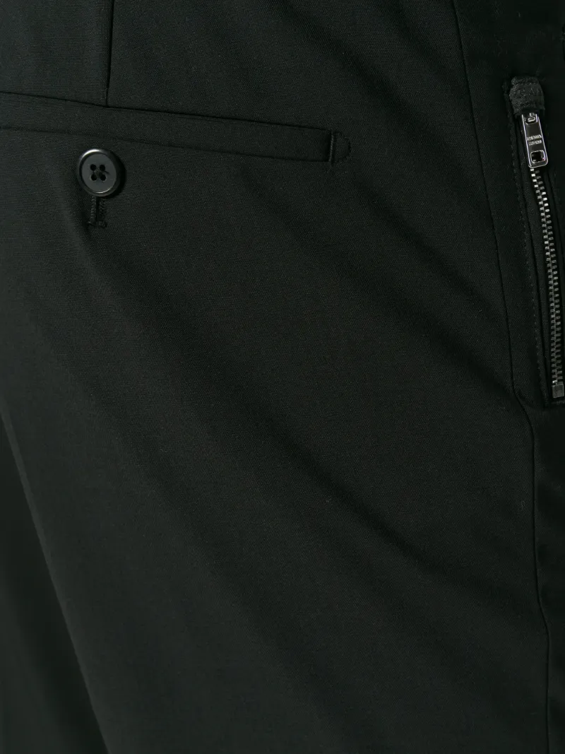 black stretch slim fit trousers