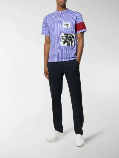 Prada striped eye T-shirt blue | MODES