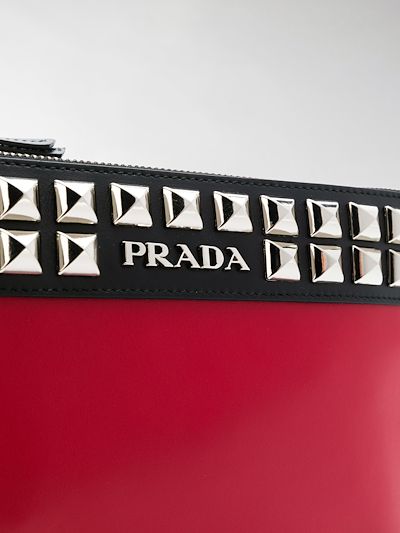 prada studded clutch