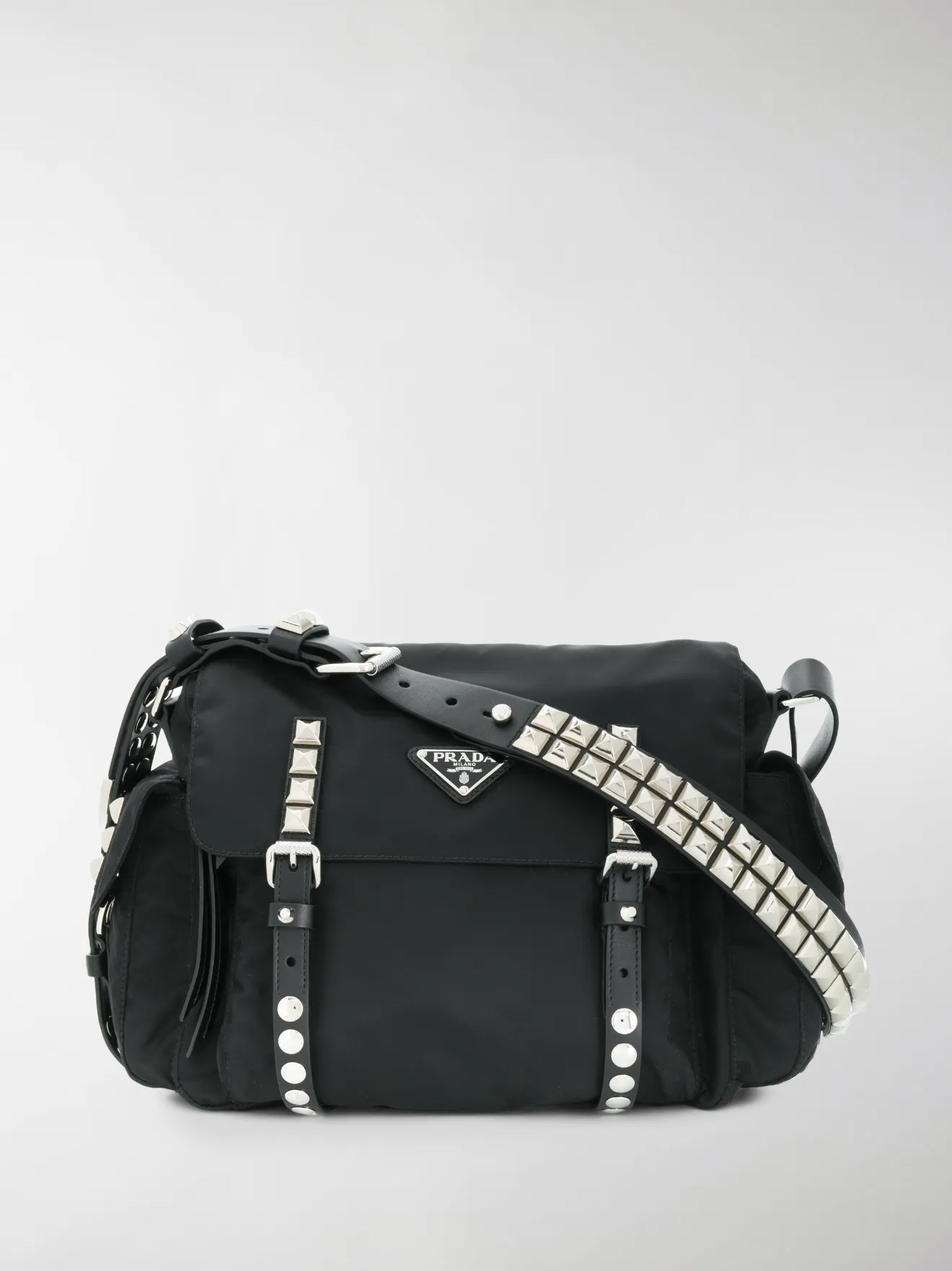 prada studded shoulder bag