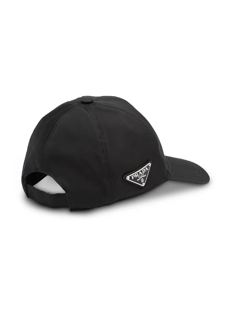 Prada triangle logo baseball cap black 