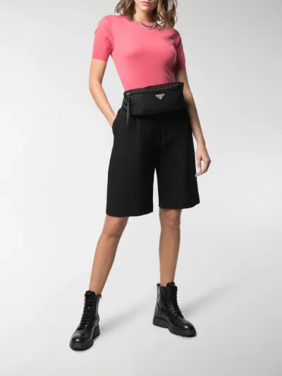 prada triangle logo belt