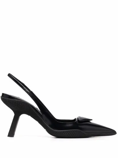 prada logo pumps