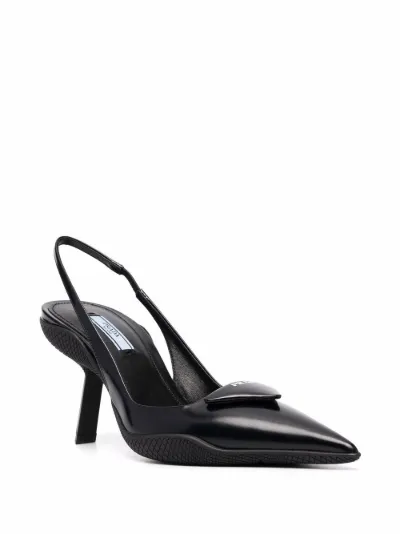 prada logo bow slingback pump