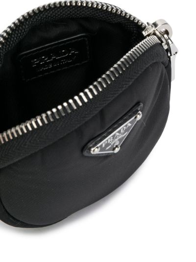 triangle-logo coin pouch, Prada